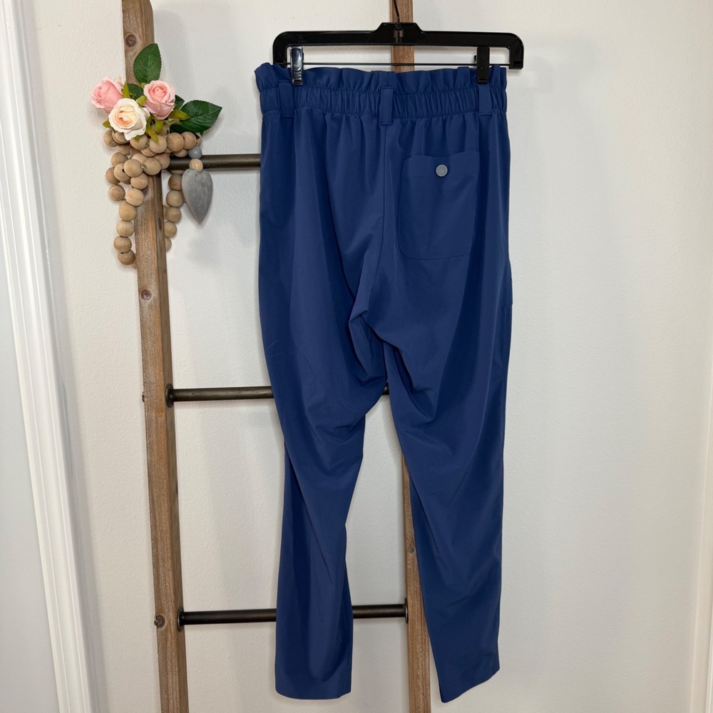 Athleta Skyline Paper Bag High Waisted Blue Pants Size 4 - Picture 5 of 10